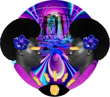 Psychedelic Woman Photographic Collage Coaster