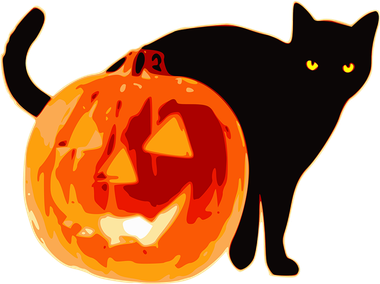 Creepy Pumpkin Jack O Lantern Black Cat Halloween T-Shirt