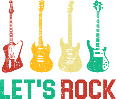 Let's Rock Vintage Colorful Guitars Baby Bodysuit