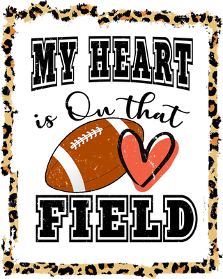 My Heart Is On The Field Cute Leppard Football Mom Kids Long Sleeve Shirt