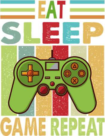 Eat Sleep Game Repeat Retro Vintage Funny Gamer Backpack