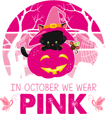 In October We Wear Pink Dinosaur Cat Witch Women's Sweatshirt