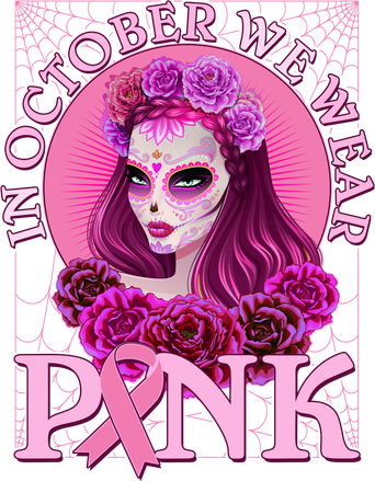 In October We Wear Pink Day Of The Dead Breast Cancer Warrior Mousepad