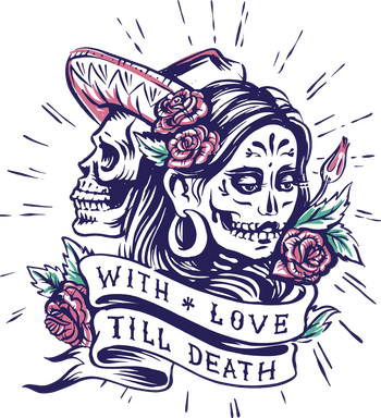 With Love Till Death Day Of The Dead Doddie Hoodie