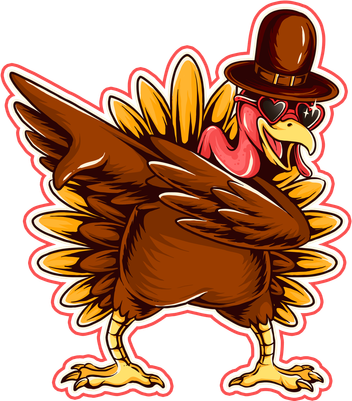 Funny Thanksgiving Dabbing Turkey Women's T-Shirt