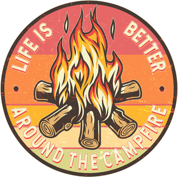 Vintage Life Is Better Around The Campfire Emblem Women's T-Shirt