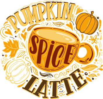 Pumpkin Spice Latte Emblem Sign Hat