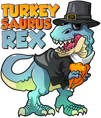 Funny Thanksgiving Turkey Saurus Rex Women's Long Sleeve Shirt