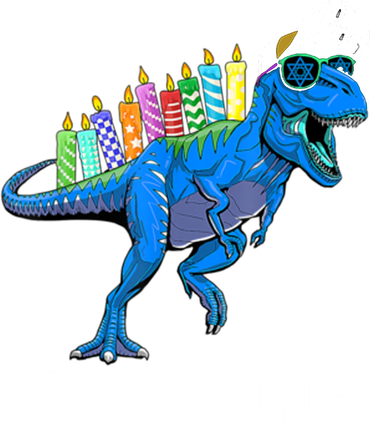 Menorasaurus T Rex Hanukkah Funny Dino Toddler Long Sleeve