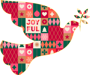 Christmas Joyful Pattern Peace Dove Tote Bag