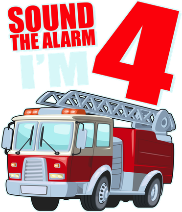 Cute Funny Sound The Alarm I'm 4 Four Kids T-Shirt
