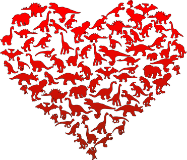 Dinosaur Love Heart Cute Valentines Day Coffee Mug