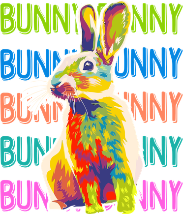 Cute Multicolor Easter Bunny Rabbit Polo
