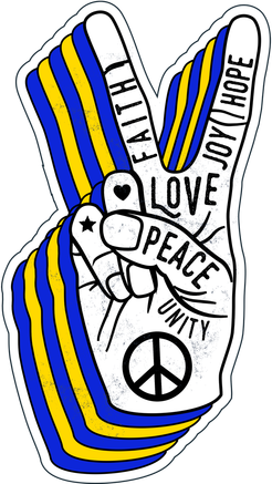 Faith Peace Love Joy Hope Ukrainian Ukraine Colors Coaster