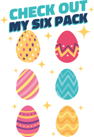 Checkout My 6 Pack Easter Eggs Funny Kids T-Shirt