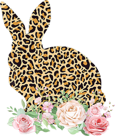 Leopard Floral Bunny Button