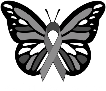 Asthma Awareness Gray Ribbon Butterfly Coffee Mug