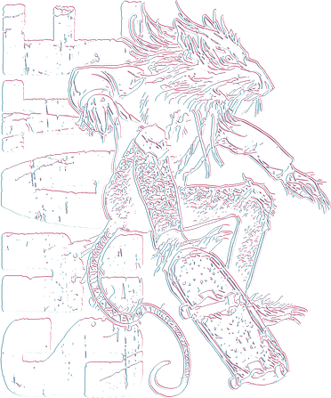 Cool Grunge Distressed Skateboarding Rat Mouse Button