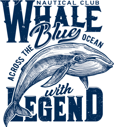 Whale Nautical Club Across The Blue Ocean With Legend Kids T-Shirt