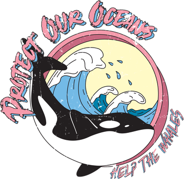 Respect Our Oceans Help The Whales Distressed Vintage Orca Doggie Tank