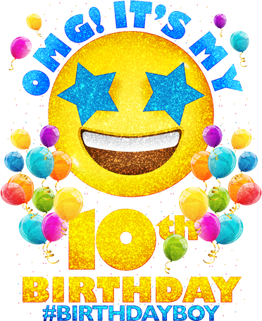 Funny OMG It's My 10th Birthday #BirthdayBoy Emoji Toddler T-Shirt