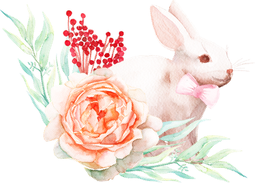 Easter Bunny Flower Spring Art Ornament
