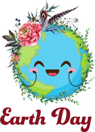 Happy Earth Day Cute Earth With Floral Wreath Women's Tank Top
