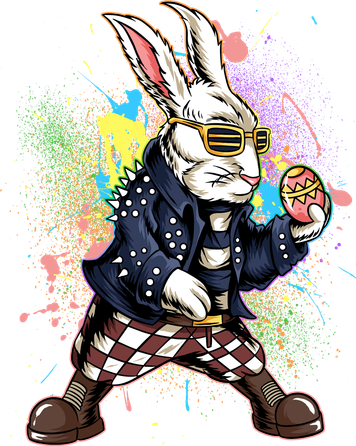 Funny Punk Rock Easter Bunny Rabbit Doddie Hoodie