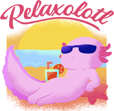 Relaxolotl Axolotl On Vacation Summer Beach Fun In The Sun Toddler T-Shirt