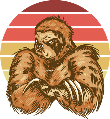 Grumpy Sloth Retro Sunset Hoodie