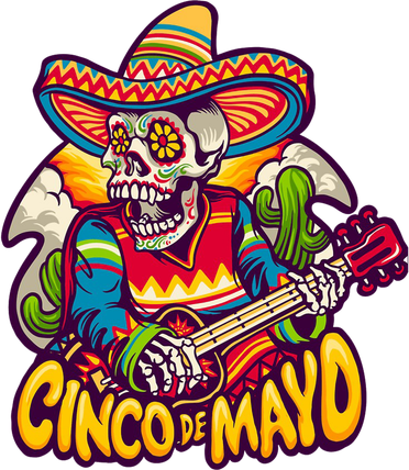 Cinco De Mayo Skull Fiesta Kids Long Sleeve Shirt