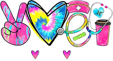 Peace Love Nursing Colorful Cute Nurse Gift Women's T-Shirt