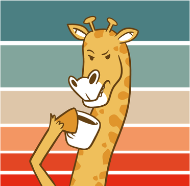 Giraffe Drinking Coffee Retro Sunset Polo