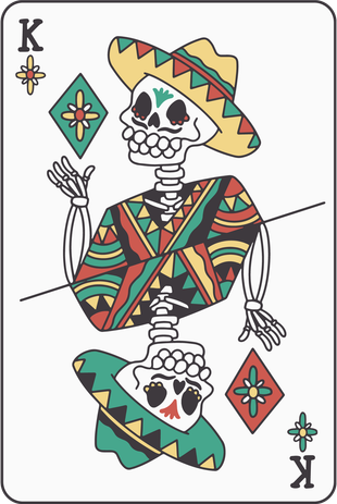 Mexican Skeleton King Card Polo