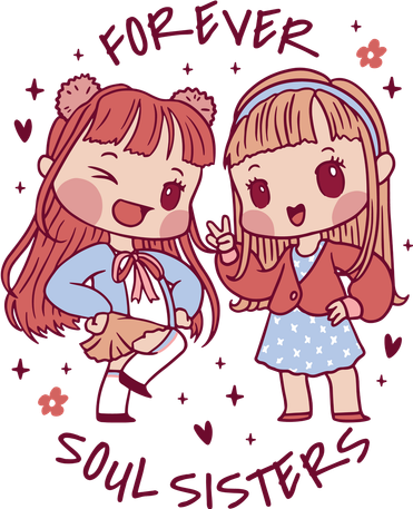 Forever Soul Sisters Chibi Friends Women's Tank Top