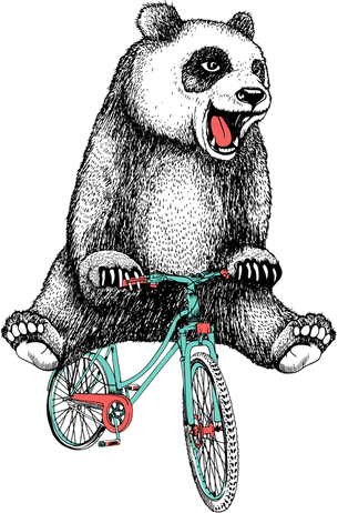 Funny Happy Panda On Bike Bicycle Women's Sweatshirt