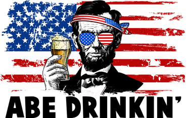 Funny Abe Drinkin USA American Flag Women's Tank Top