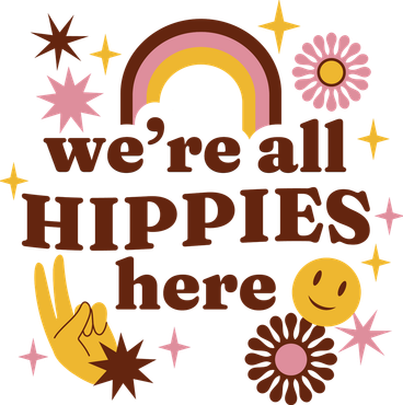 We're All Hippies Here Rainbow Retro Kids T-Shirt