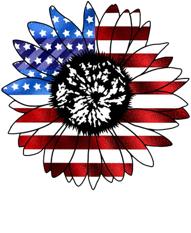 America Sunflower Flag 4th July Button