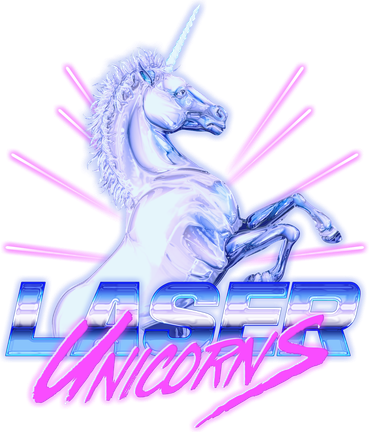 Retro 80's Eighties Laser Unicorns Golf Towel