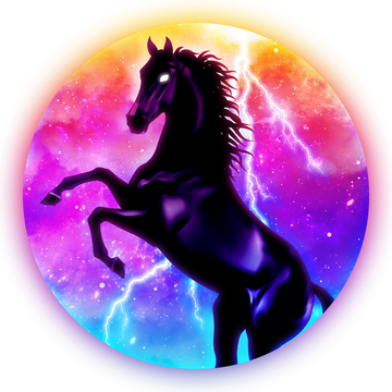 Colorful Retro 80's Eighties Lightning Galaxy Horse Coaster