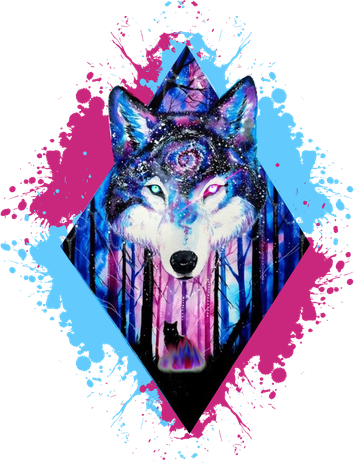 Colorful Wolf Painting Wolves Lover Coaster