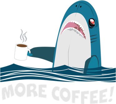 Funny More Coffee Shark Women's Long Sleeve Shirt