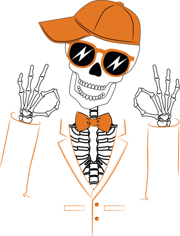 Funny Halloween Skeleton Hipster Bowtie Tuxedo Tux Women's Long Sleeve Shirt