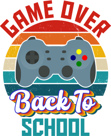 Game Over Back To School Funny Gamer Button