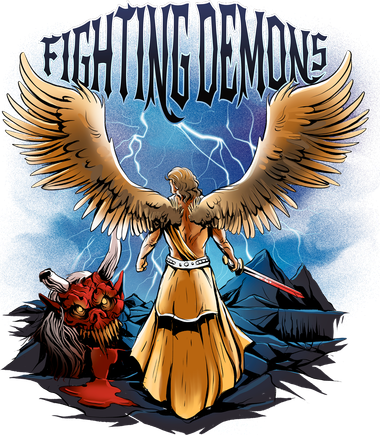 Angel Fighting Demons Kids T-Shirt