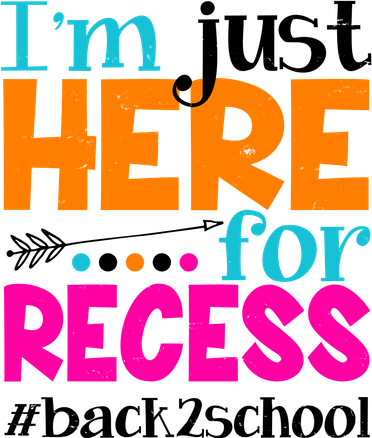 Funny Cute I'm Just Here For Recess #Back 2 School Women's V-Neck T-Shirt