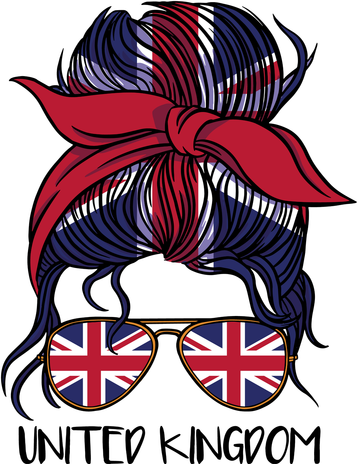 United Kingdom Flag Messy Girl Bun Tumbler