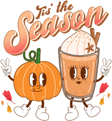 Cute Retro Fall Pumpkin Spice Tis The Season Kids Hoodie