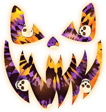 Halloween Tie Dye Jackolantern Face Baby Bodysuit